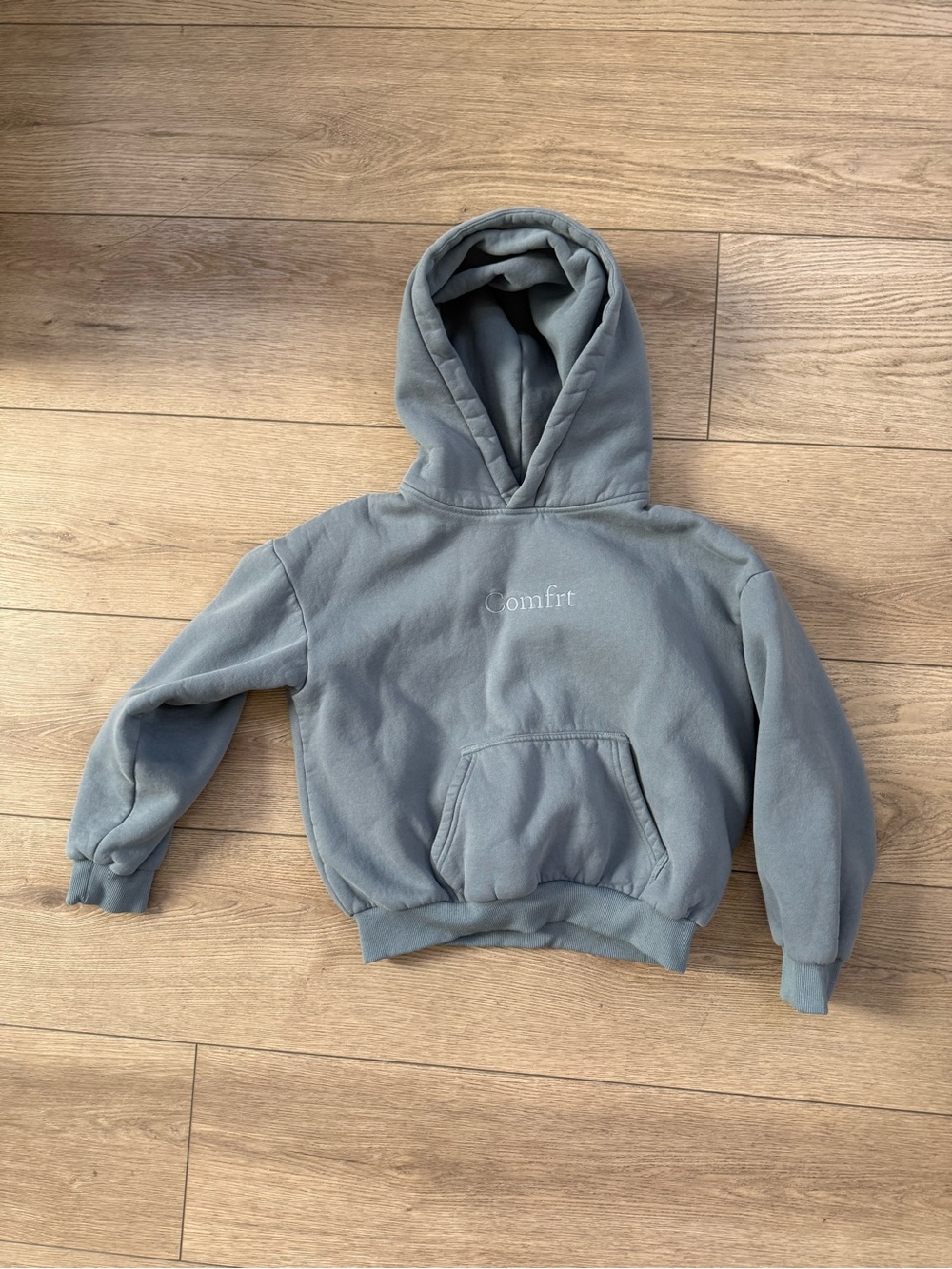 Kids Pullover Hoodie - Dusty Blue Comfort Embroidered